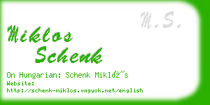 miklos schenk business card